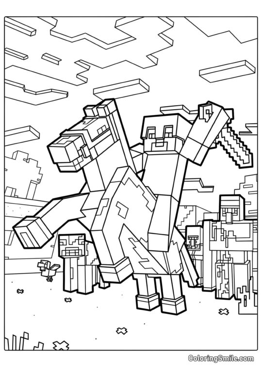 Steve Rider en Hest - Farvelægningsside