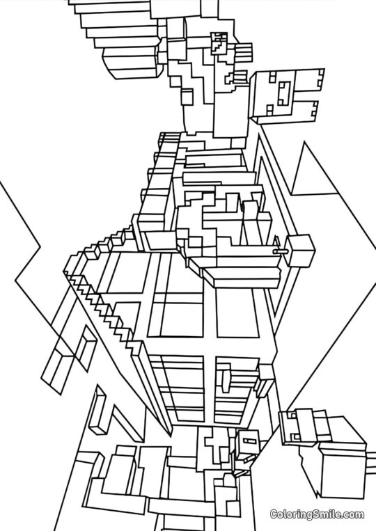 Minecraft Hus - Farvelægningsside