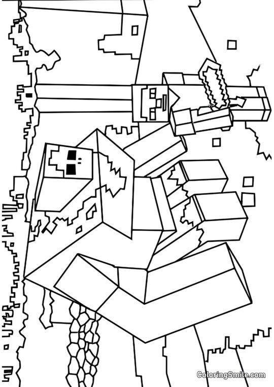 Robot og Steve - Farvelægningsside