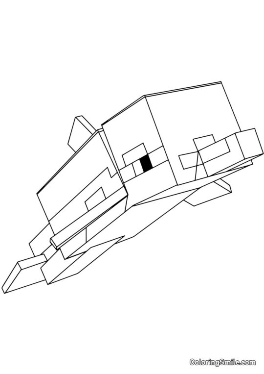 Minecraft Delfin - Farvelægningsside