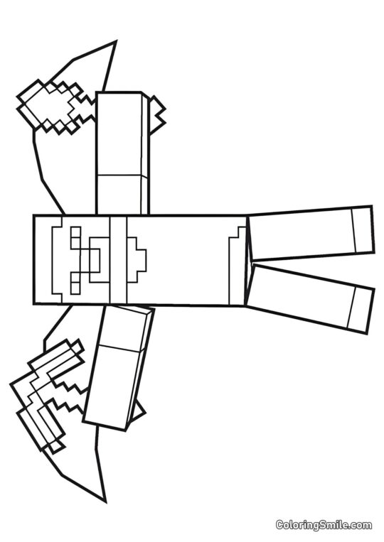 Herobrine med Vinger - Farvelægningsside