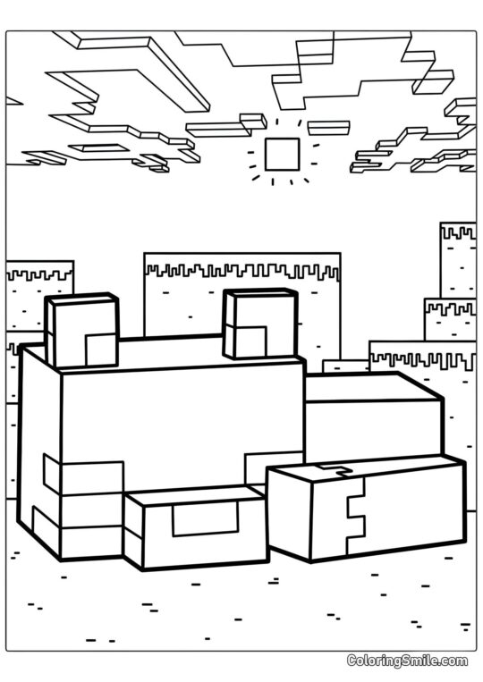 Ræv i Minecraft Verden - Farvelægningsside