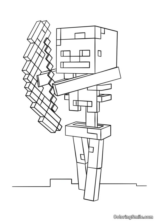 Skelet med Bue - Farvelægningsside