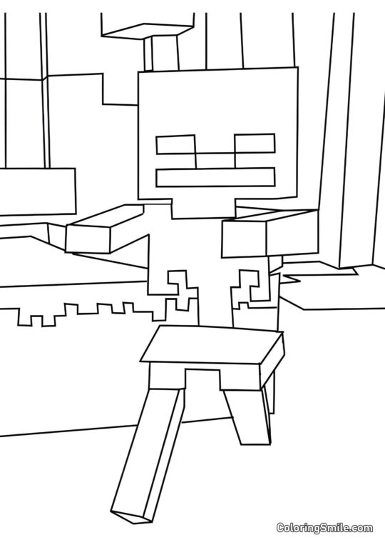 Skelet Fremskridende - Farvelægningsside