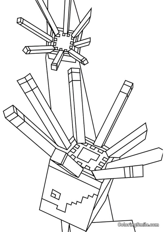 Minecraft Blæksprutte - Farvelægningsside