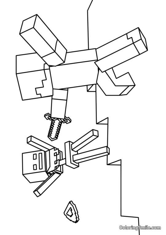 Steve og Skelet - Farvelægningsside