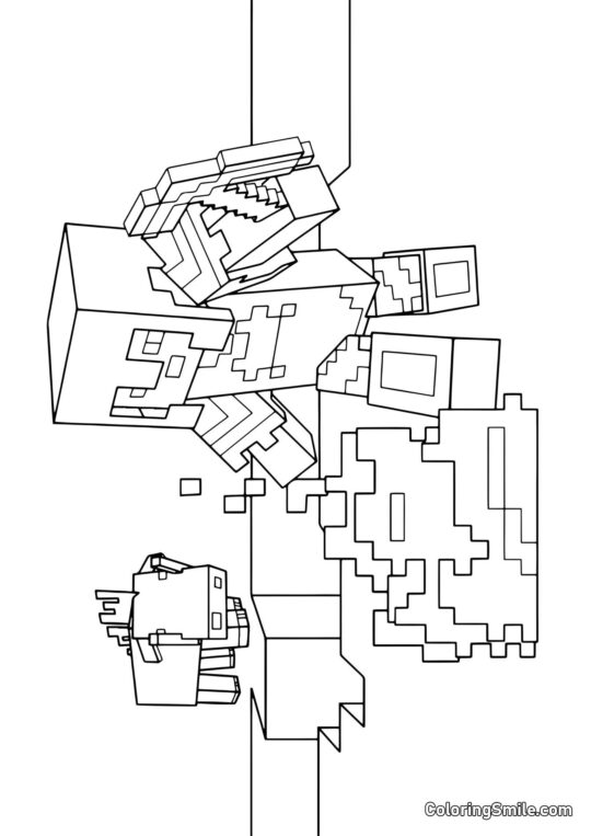 Steve Sætter en Bål - Farvelægningsside