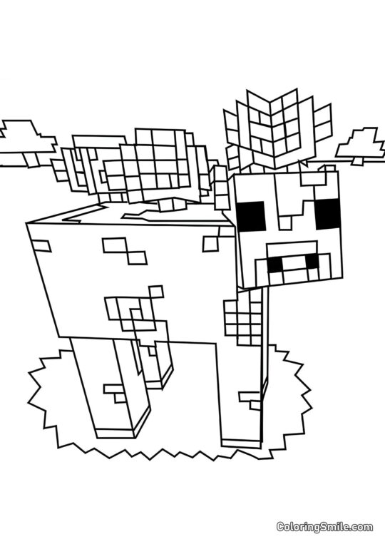 Svampe Ko - Farvelægningsside