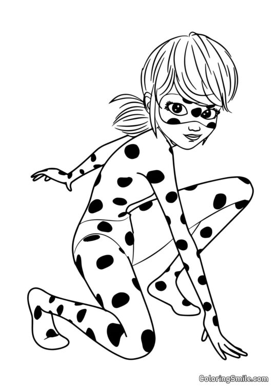 Disegni di Ladybug e Cat Noir da colorare Meravigliosa Coccinella - Pagina da Colorare