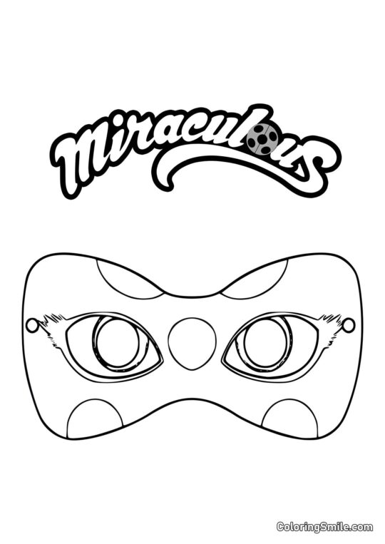 Disegni di Ladybug e Cat Noir da colorare Maschera della Coccinella - Pagina da Colorare