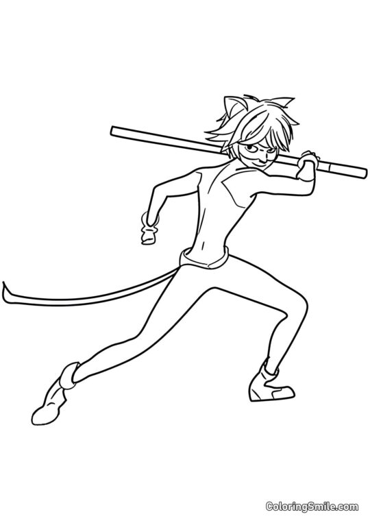 Disegni di Ladybug e Cat Noir da colorare Super Cat Adrien - Pagina da Colorare