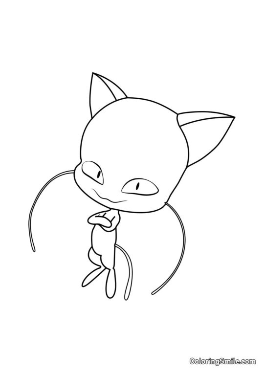 Disegni di Ladybug e Cat Noir da colorare Plagg — Kwami della Distruzione - Pagina da Colorare