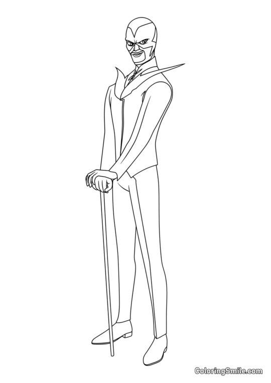 Disegni di Ladybug e Cat Noir da colorare Hawk Moth a Pieno Lunghezza - Pagina da Colorare