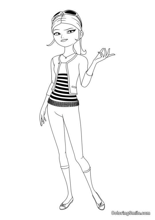 Disegni di Ladybug e Cat Noir da colorare Chloe Bourgeois a Pieno Lunghezza - Pagina da Colorare