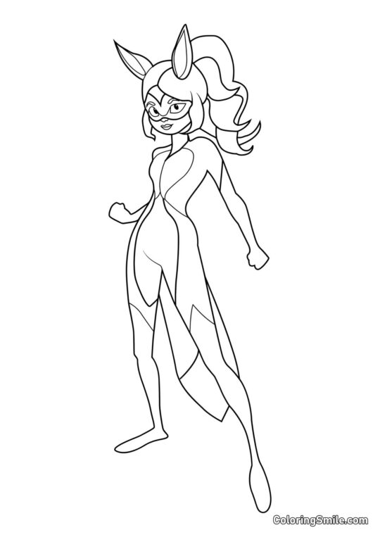 Disegni di Ladybug e Cat Noir da colorare Rena Rouge a Pieno Lunghezza - Pagina da Colorare