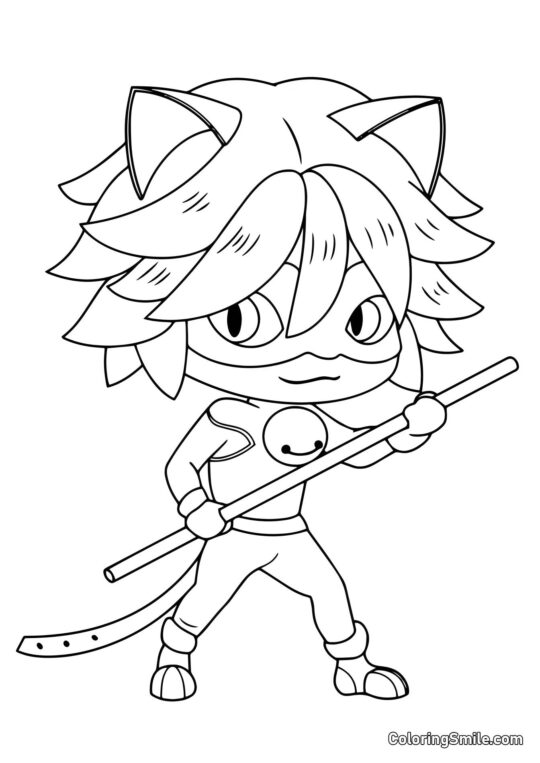 Disegni di Ladybug e Cat Noir da colorare Baby Cat Noir - Pagina da Colorare