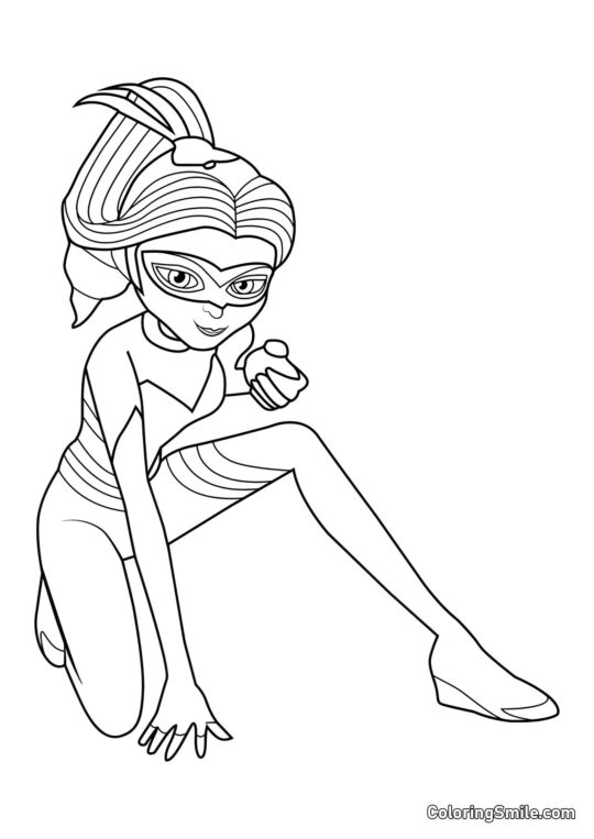 Disegni di Ladybug e Cat Noir da colorare Chloe come Regina Bee - Pagina da Colorare