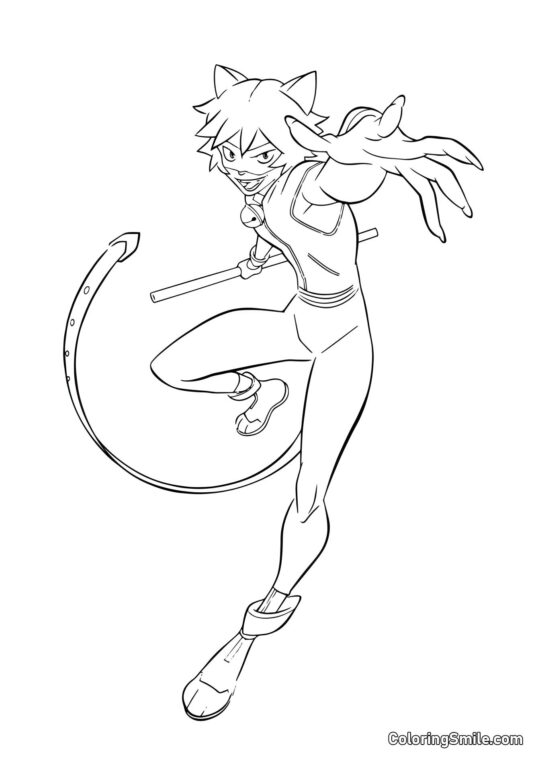 Disegni di Ladybug e Cat Noir da colorare Cat Noir - Pagina da Colorare
