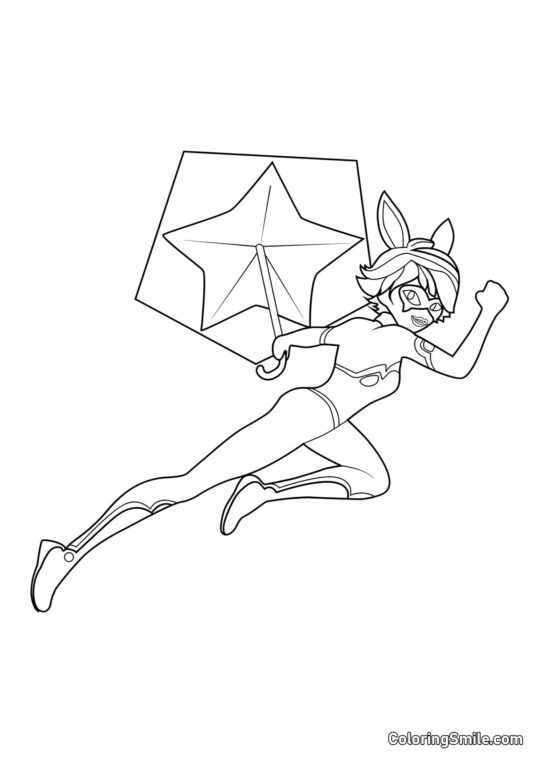 Disegni di Ladybug e Cat Noir da colorare Alix come Bunnyx - Pagina da Colorare