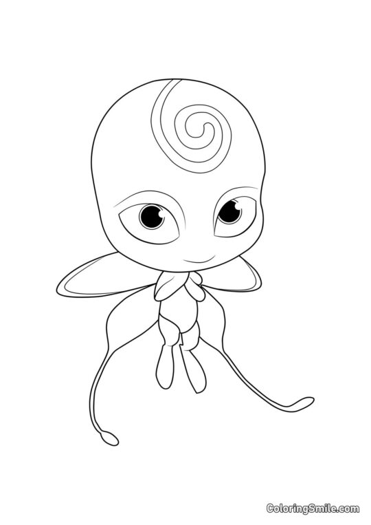 Disegni di Ladybug e Cat Noir da colorare Nooroo — Kwami della Trasmissione - Pagina da Colorare
