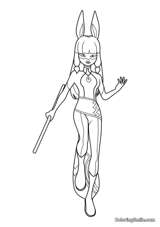 Disegni di Ladybug e Cat Noir da colorare Volpina dalla Coccinella - Pagina da Colorare