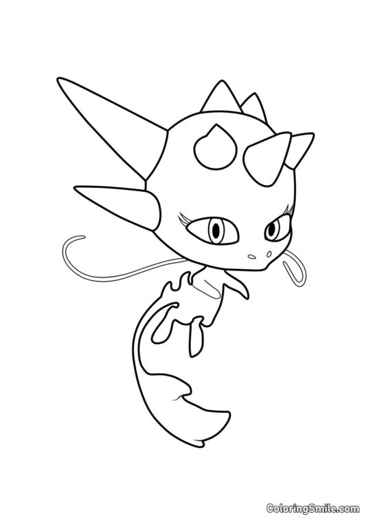 Disegni di Ladybug e Cat Noir da colorare Longg — Kwami della Perfezione - Pagina da Colorare