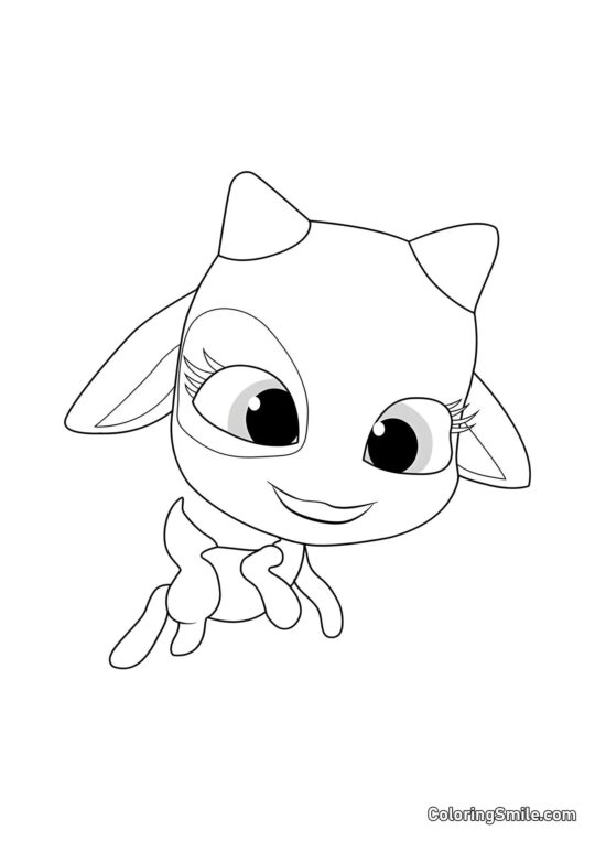 Disegni di Ladybug e Cat Noir da colorare Ziggy — Kwami della Passione - Pagina da Colorare