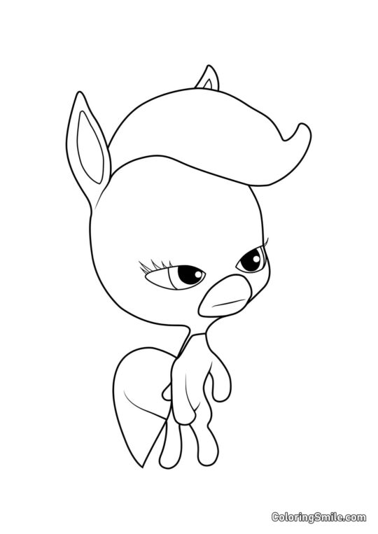 Disegni di Ladybug e Cat Noir da colorare Kaalki — Kwami della Teletrasporto - Pagina da Colorare