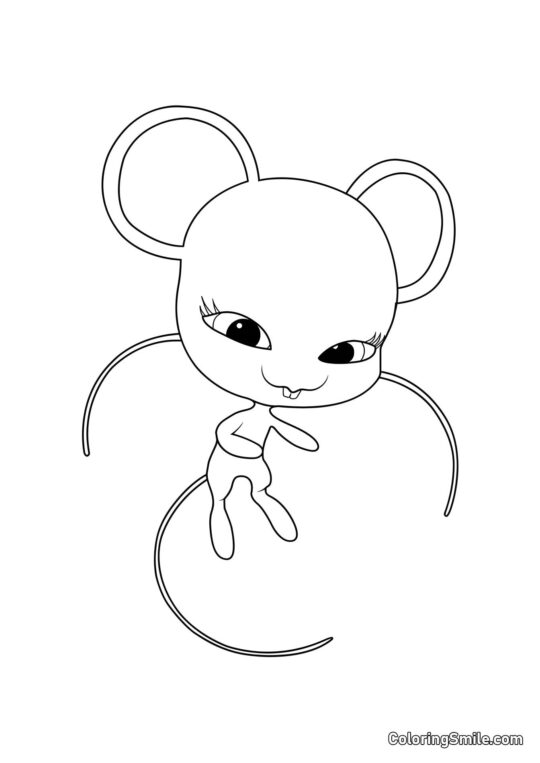 Disegni di Ladybug e Cat Noir da colorare Mullo — Kwami della Moltiplicazione - Pagina da Colorare