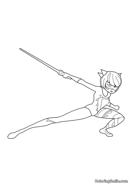 Disegni di Ladybug e Cat Noir da colorare Kagami come Ryuko - Pagina da Colorare