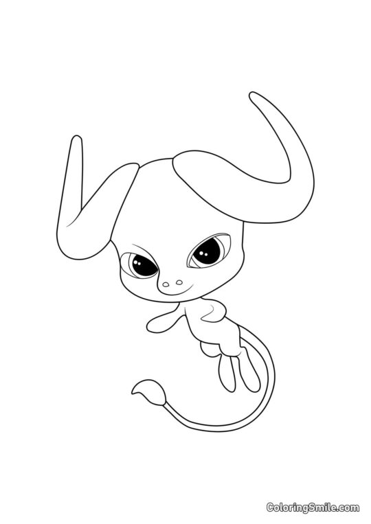 Disegni di Ladybug e Cat Noir da colorare Stompp — Kwami della Determinazione - Pagina da Colorare