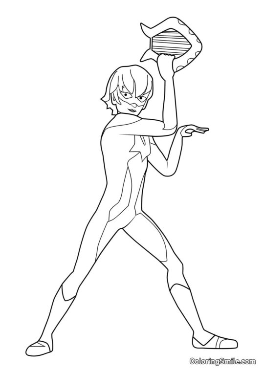 Disegni di Ladybug e Cat Noir da colorare Luka come Viperion - Pagina da Colorare