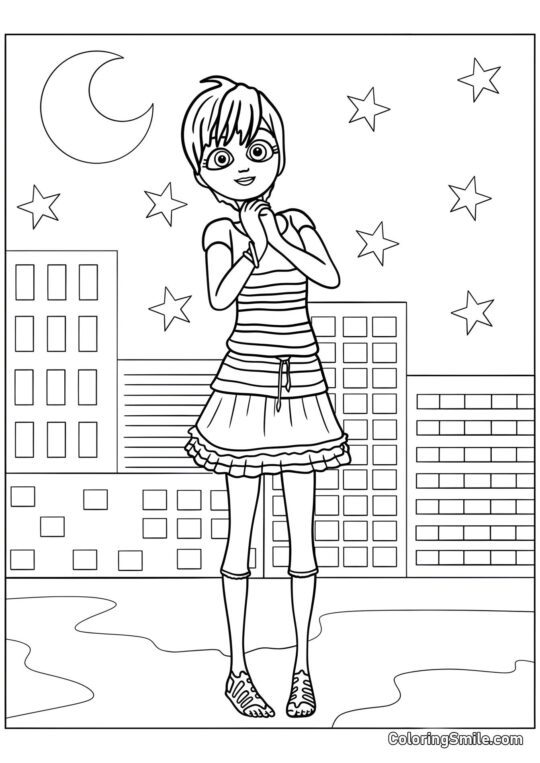 Disegni di Ladybug e Cat Noir da colorare Rose Lavillant - Pagina da Colorare