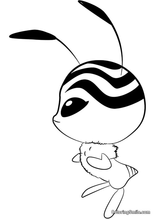 Disegni di Ladybug e Cat Noir da colorare Pollen Kwami - Pagina da Colorare