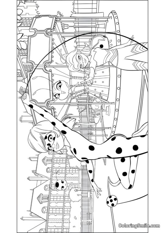 Disegni di Ladybug e Cat Noir da colorare Coccinella e Regina Bee - Pagina da Colorare