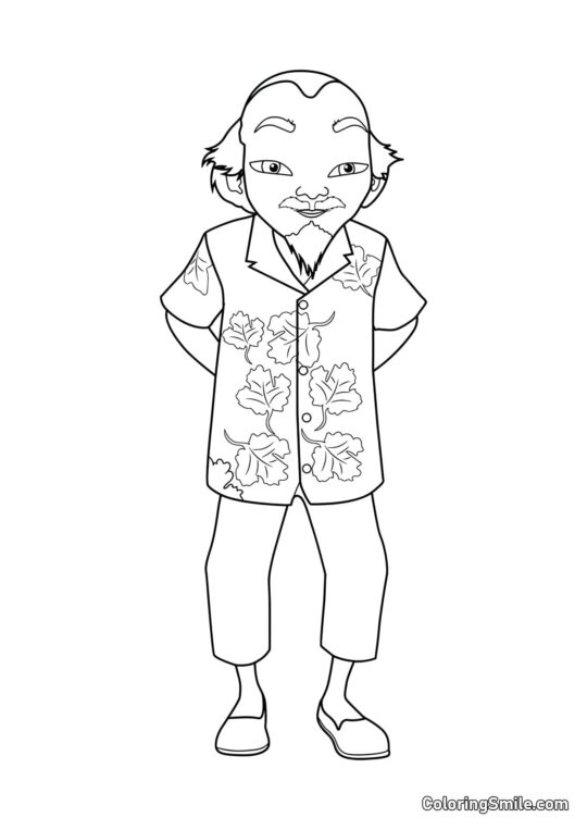 Disegni di Ladybug e Cat Noir da colorare Master Wang Fu - Pagina da Colorare