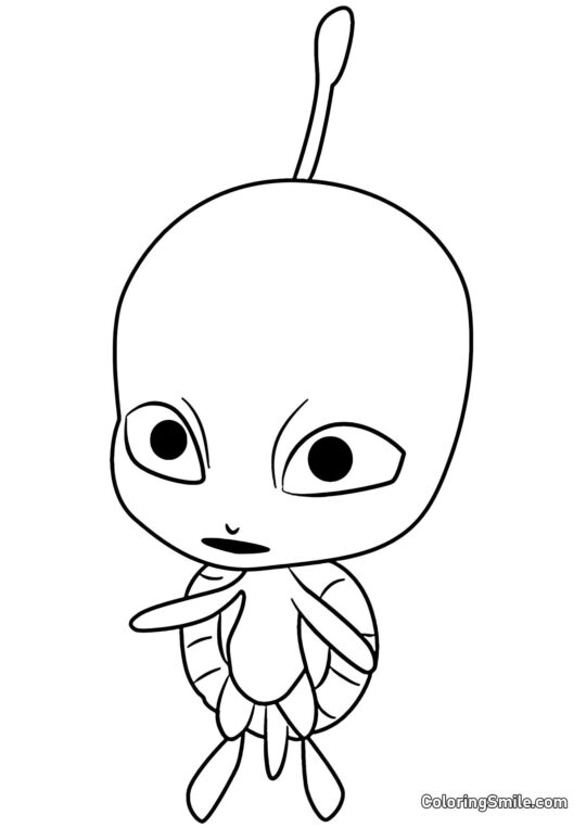 Disegni di Ladybug e Cat Noir da colorare Wayzz Kwami - Pagina da Colorare