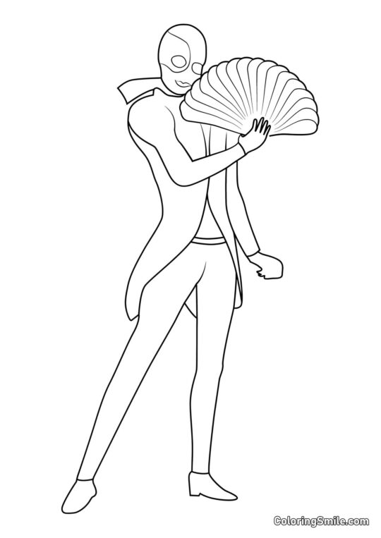 Disegni di Ladybug e Cat Noir da colorare Hawk Moth Nero - Pagina da Colorare