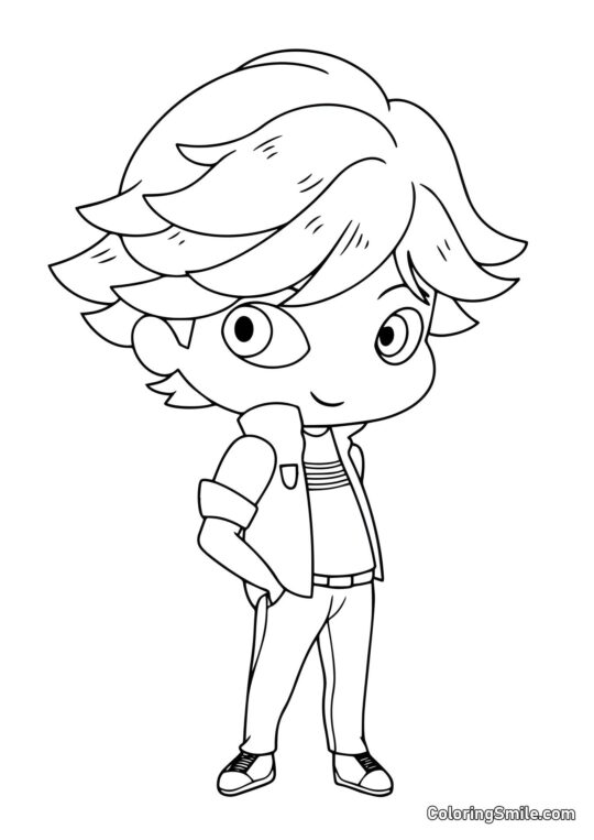 Disegni di Ladybug e Cat Noir da colorare Baby Adrien Agreste - Pagina da Colorare