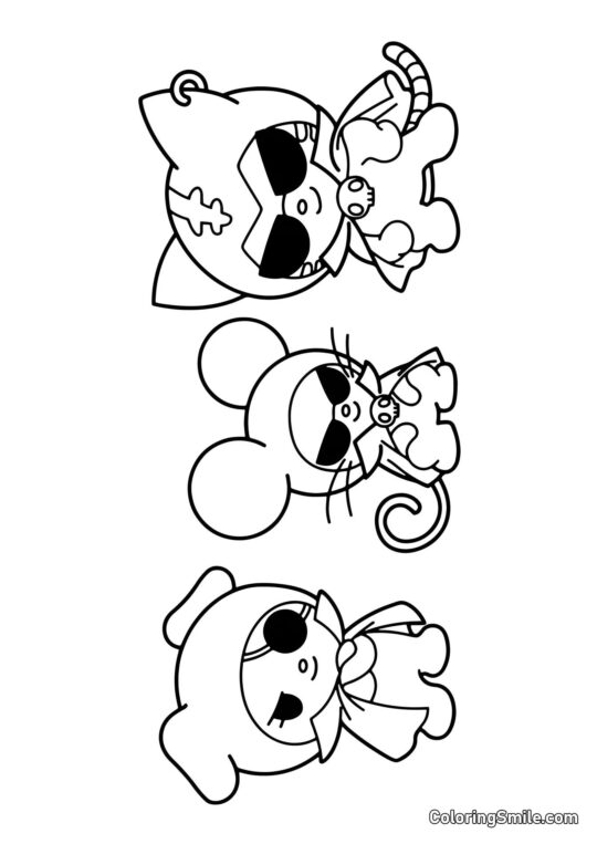 Ванмі, Чумі та Нянні з банди Куромі - Розмальовка