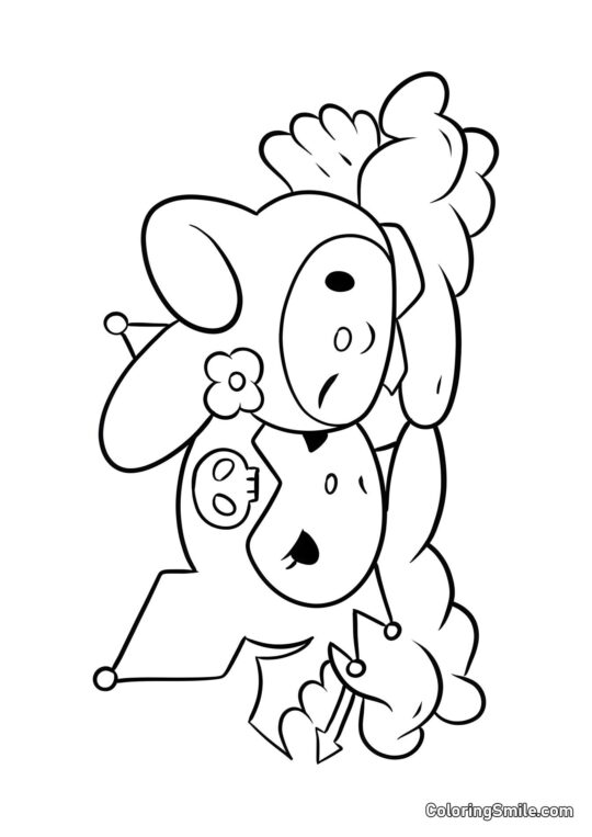 Моя Мелодія ангел обіймає Куромі диявола - Розмальовка