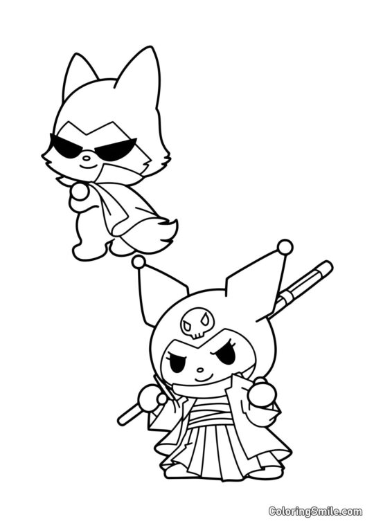 Куромі та лисиця Конмі - Розмальовка