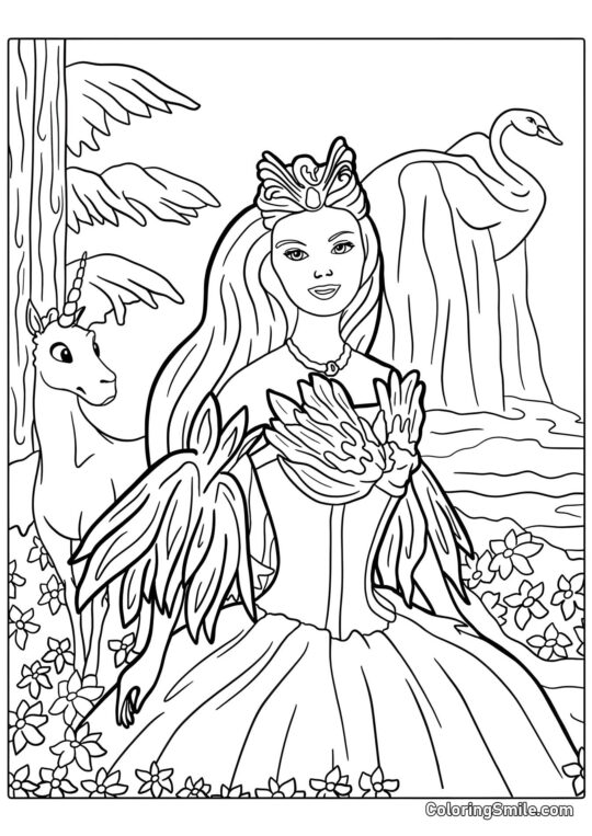 Dibujos de Barbie para colorear Barbie cisne - Página para Colorear