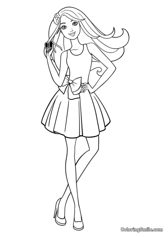 Dibujos de Barbie para colorear Barbie con gafas de marca - Página para Colorear