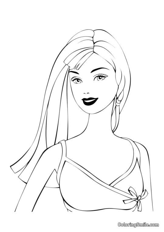 Dibujos de Barbie para colorear Barbie en un traje de baño - Página para Colorear