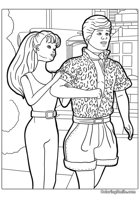 Dibujos de Barbie para colorear Barbie y Ken de Toy Story - Página para Colorear