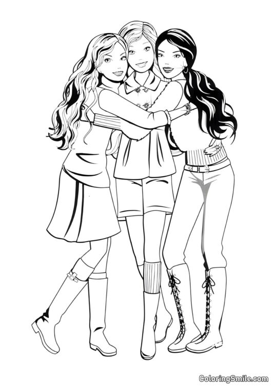 Dibujos de Barbie para colorear Amigas inseparables Barbie - Página para Colorear