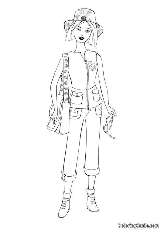 Dibujos de Barbie para colorear Barbie viajera - Página para Colorear
