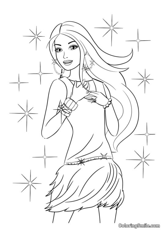 Dibujos de Barbie para colorear Estrellas de Barbie - Página para Colorear