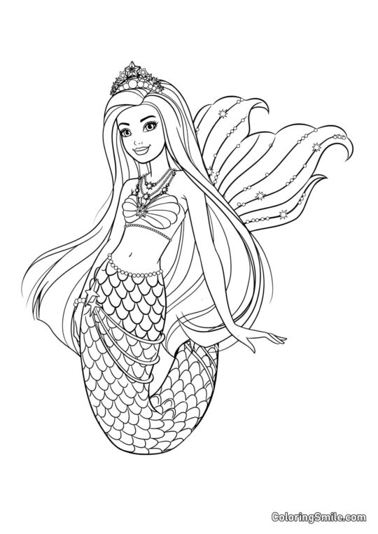 Dibujos de Barbie para colorear Barbie princesa sirena - Página para Colorear